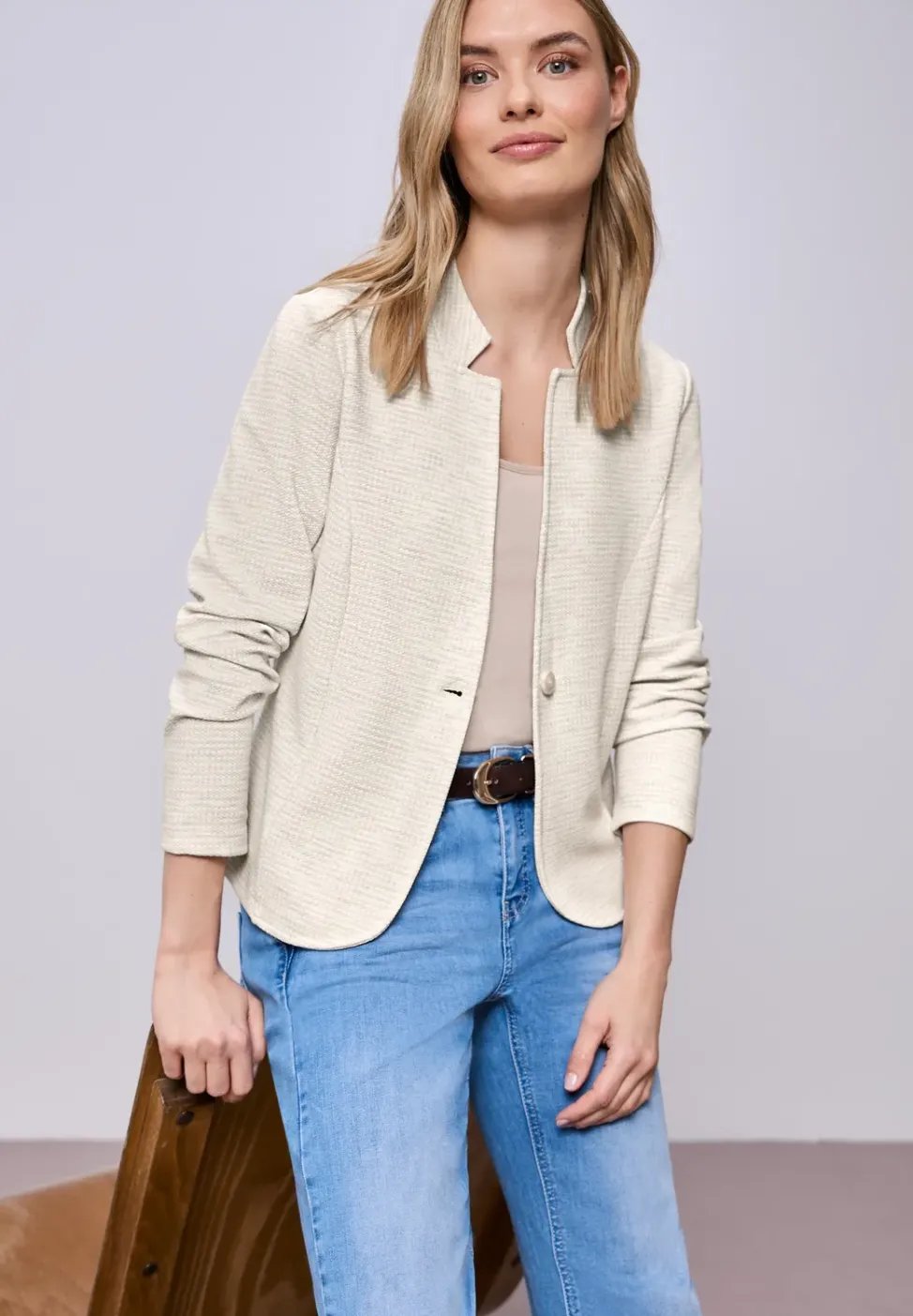 Blazer mit Struktur aus Jersey