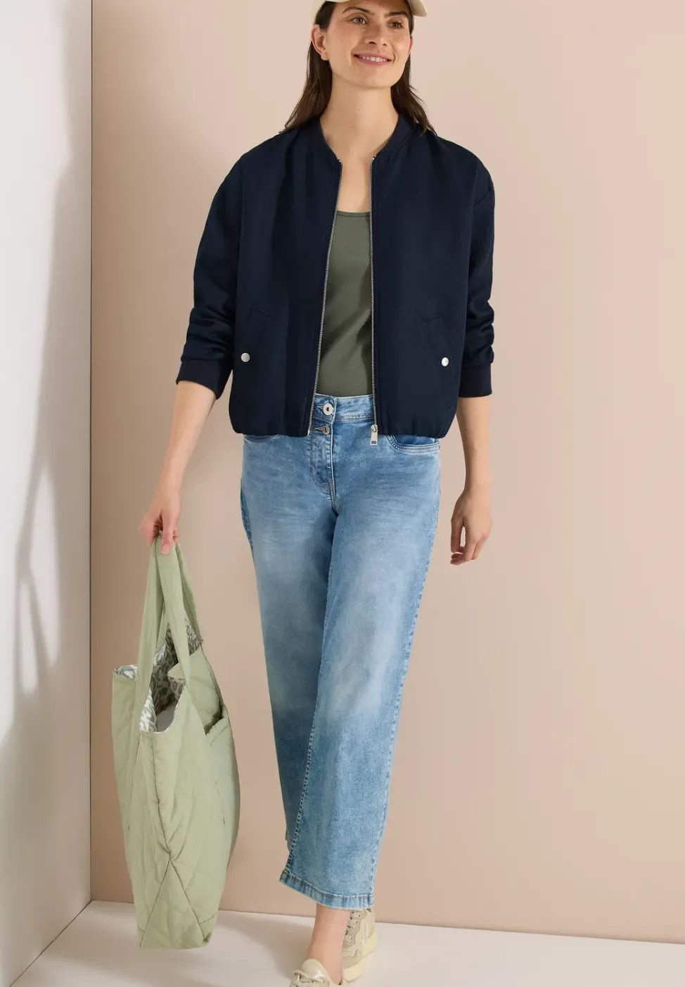 Blouson aus Leinen mit Zipper