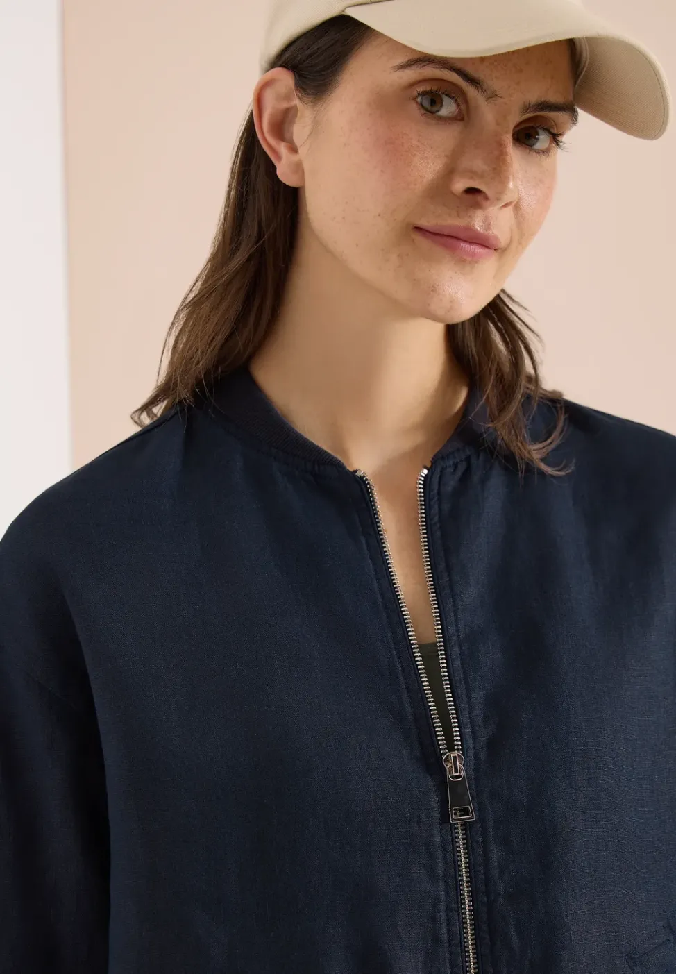 Blouson aus Leinen mit Zipper