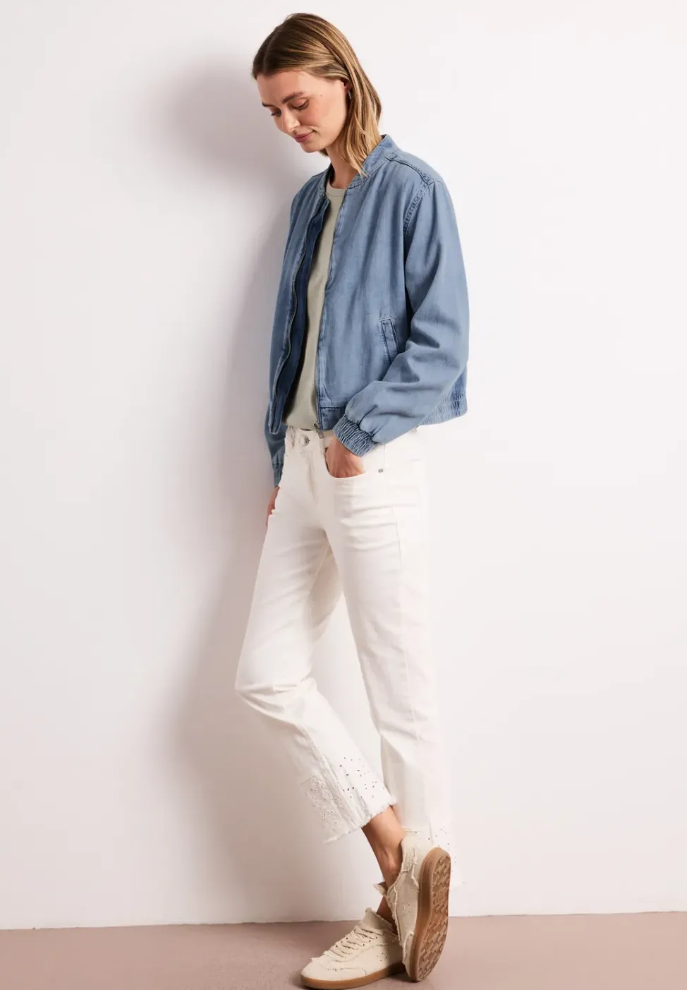 Blouson im Denim-Look mit Taschen