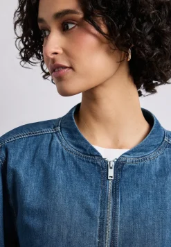 Blouson im Denim-Look mit Zipper