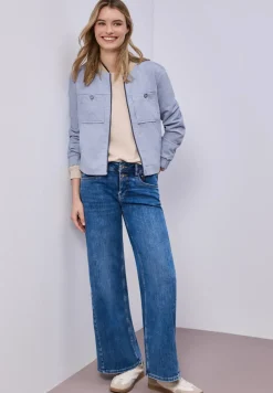 Blouson im Melange-Look mit Zipper