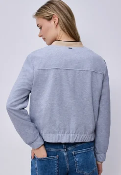 Blouson im Melange-Look mit Zipper