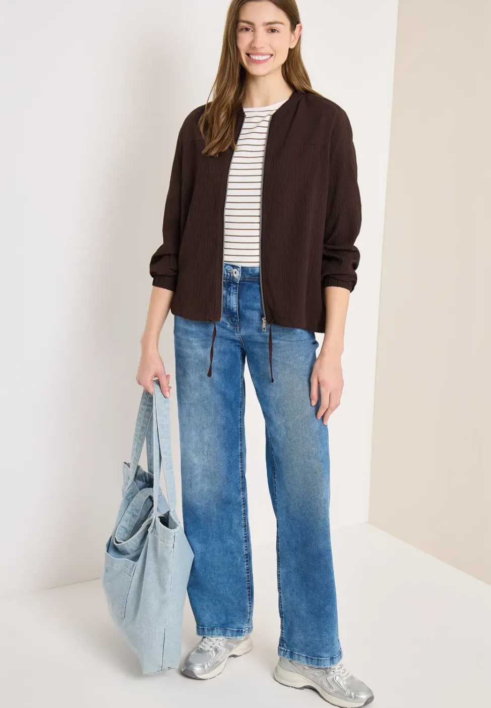 Blouson in Seersucker Qualität