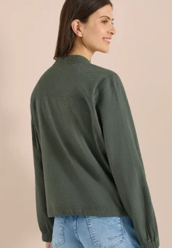 Blouson in Seersuckerqualität mit Zipper