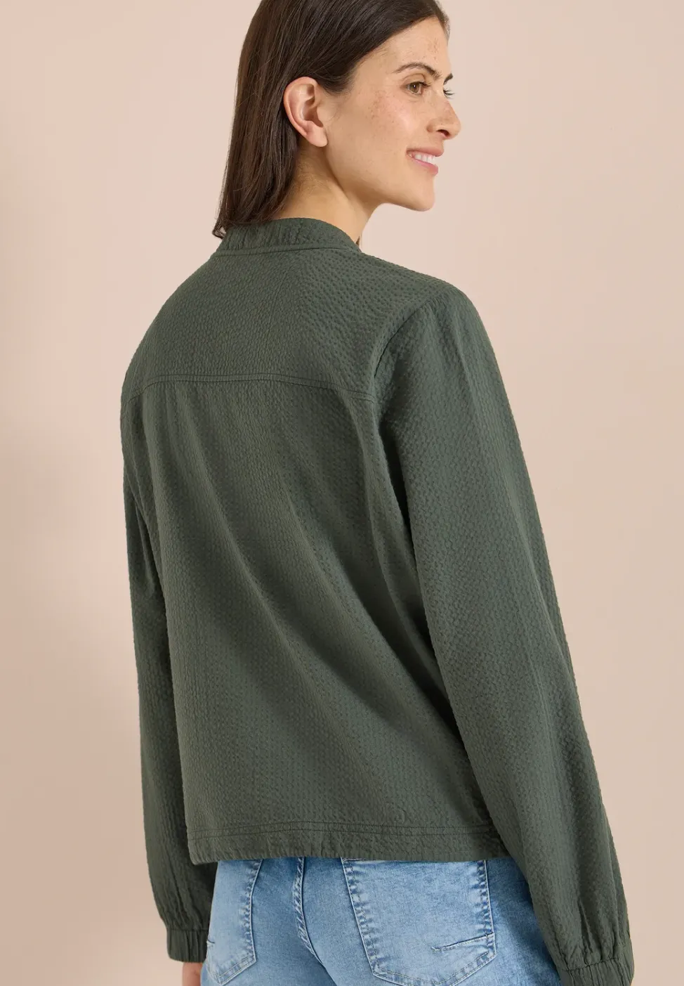 Blouson in Seersuckerqualität mit Zipper