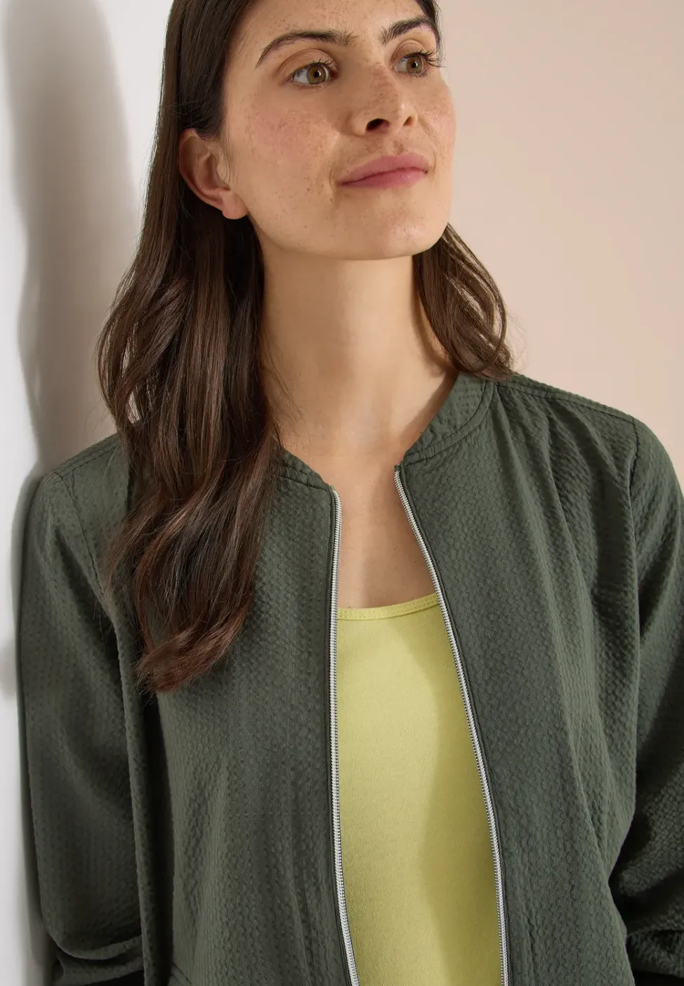 Blouson in Seersuckerqualität mit Zipper
