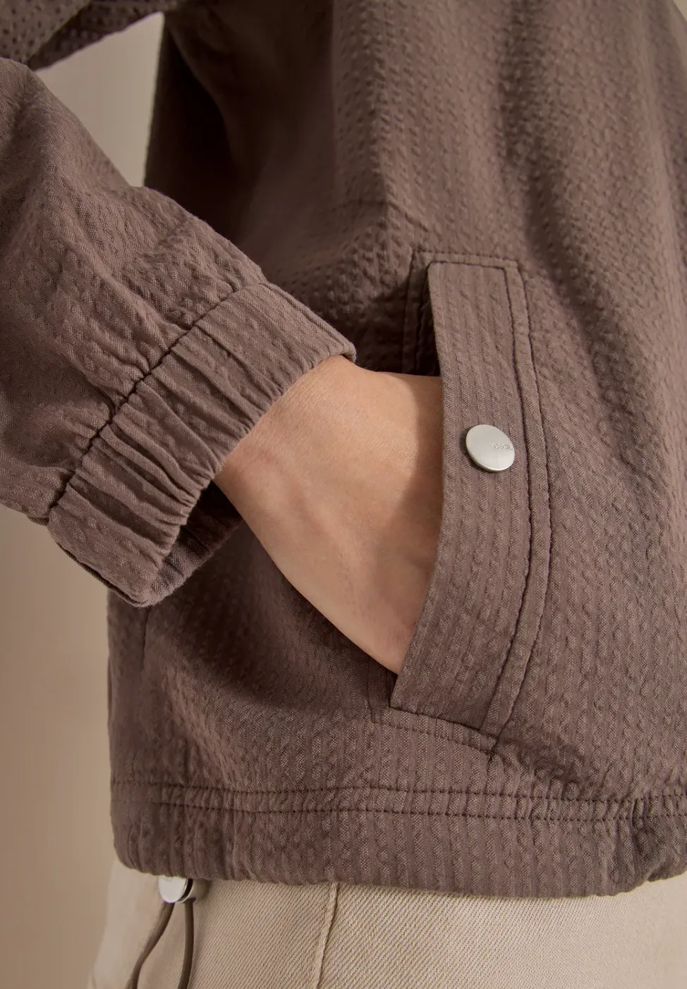 Blouson in Seersuckerqualität mit Zipper