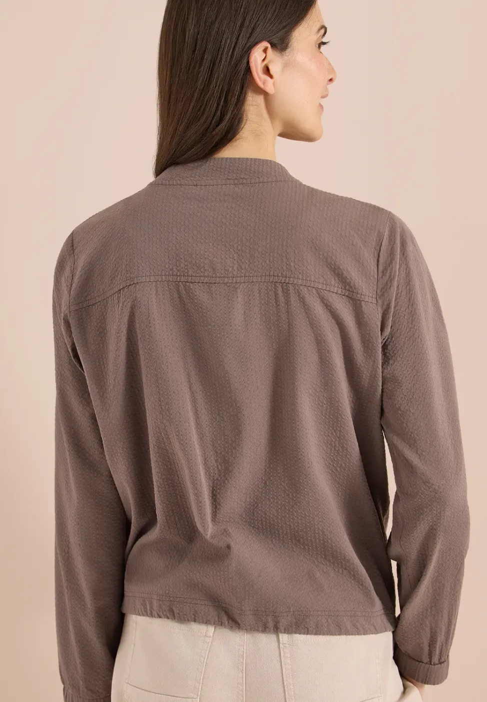 Blouson in Seersuckerqualität mit Zipper