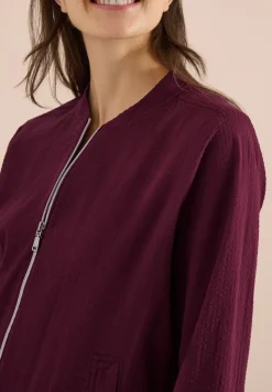 Blouson in Seersuckerqualität mit Zipper