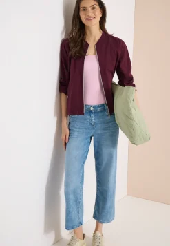 Blouson in Seersuckerqualität mit Zipper