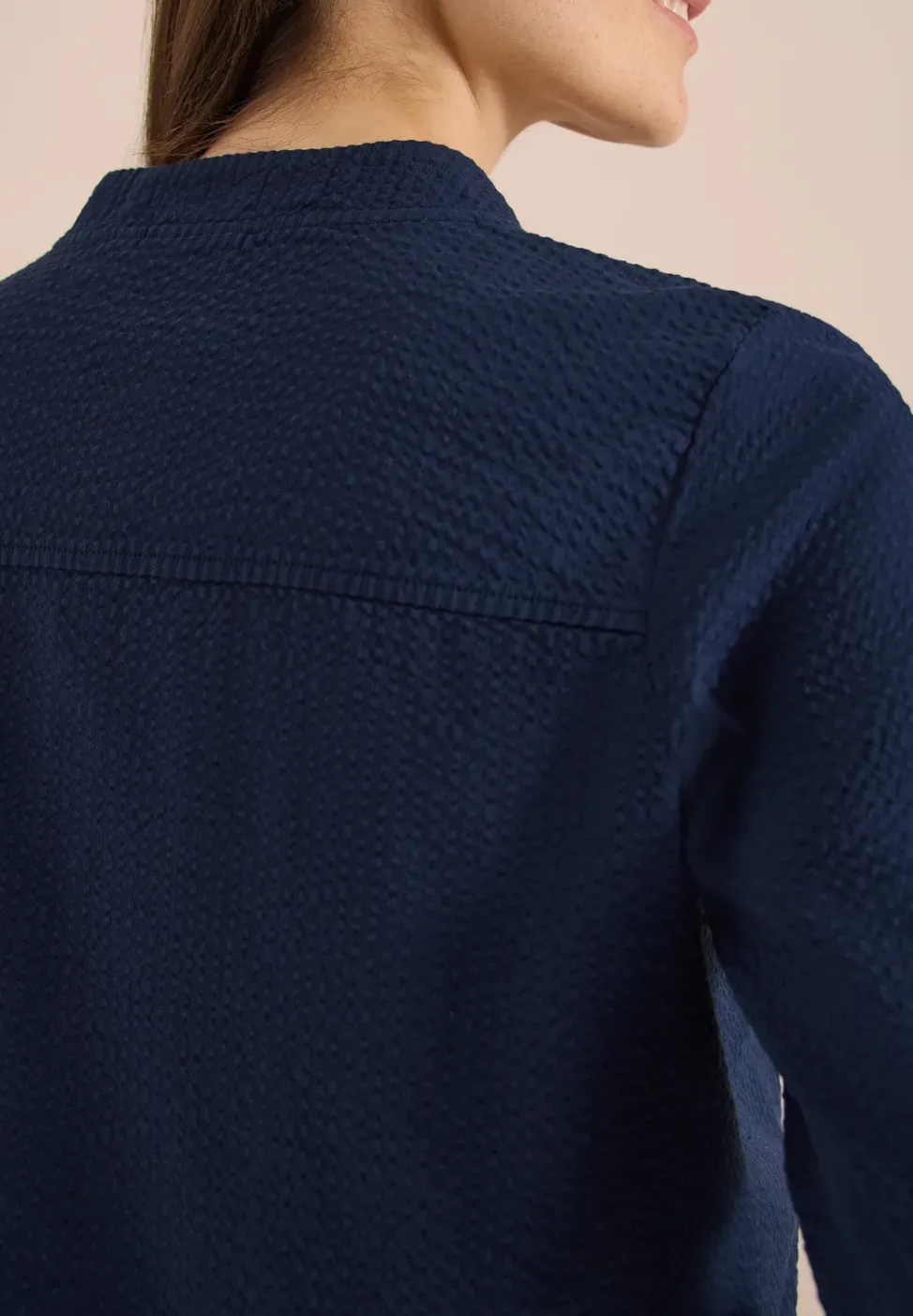 Blouson in Seersuckerqualität mit Zipper