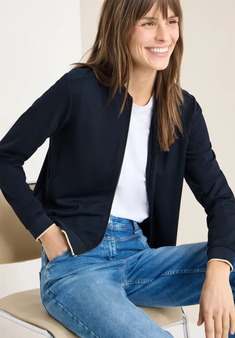 Blouson in Unifarbe