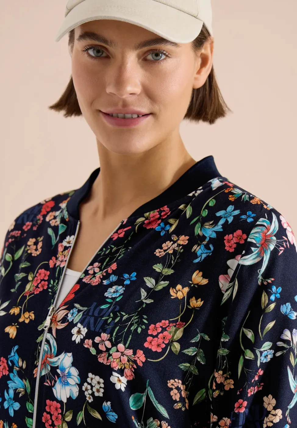 Blouson mit floralem Muster und Zipper