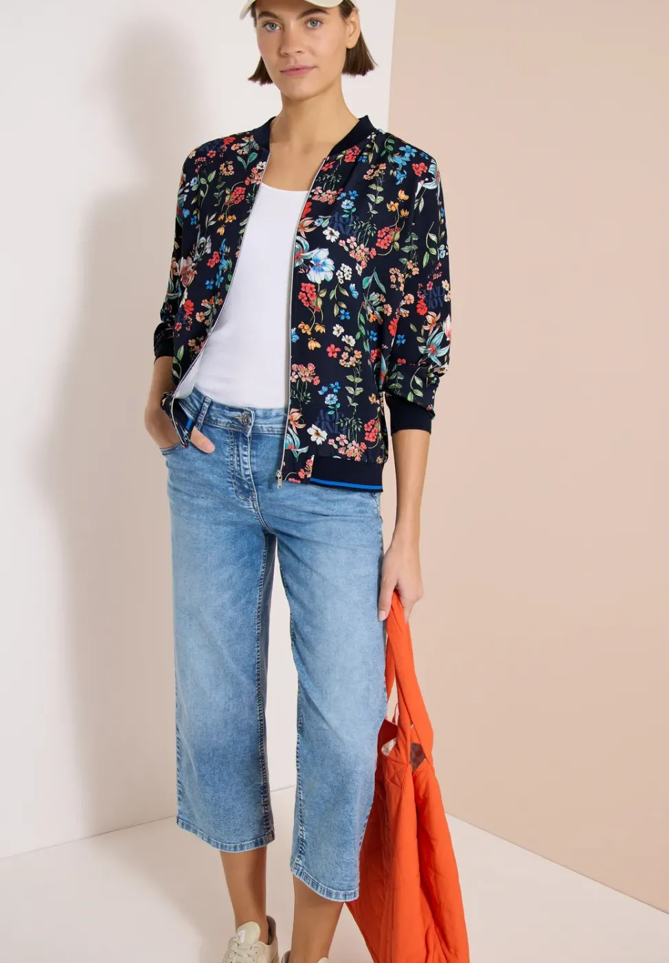 Blouson mit floralem Muster und Zipper