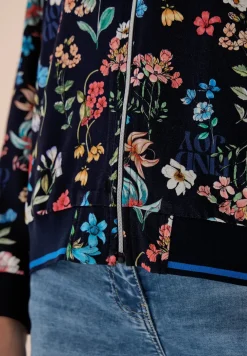 Blouson mit floralem Muster und Zipper