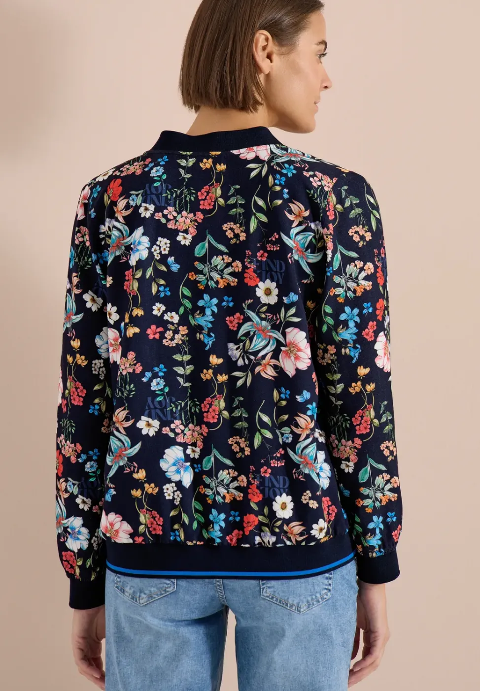 Blouson mit floralem Muster und Zipper