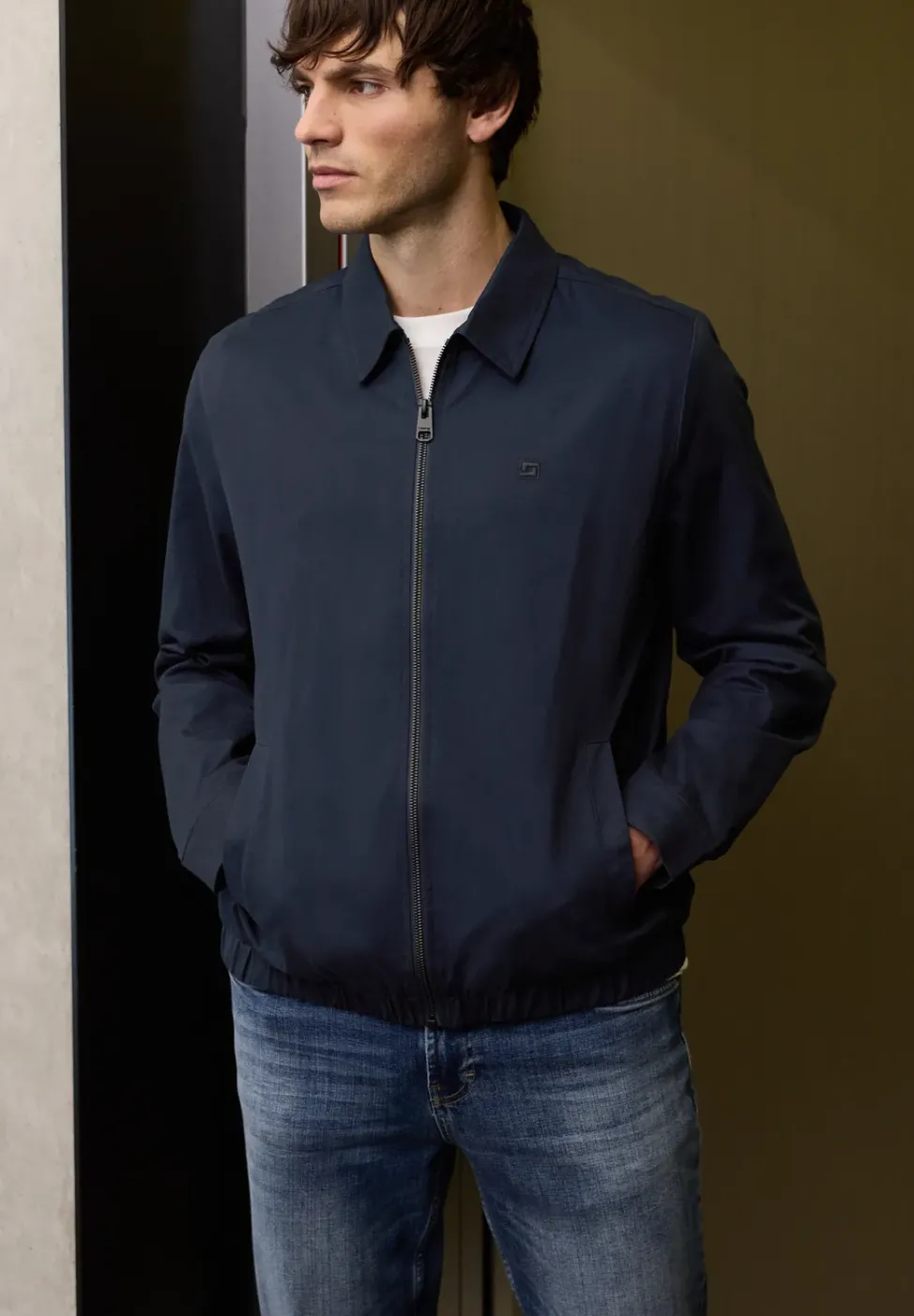 Blouson mit Hemdkragen und Zipper