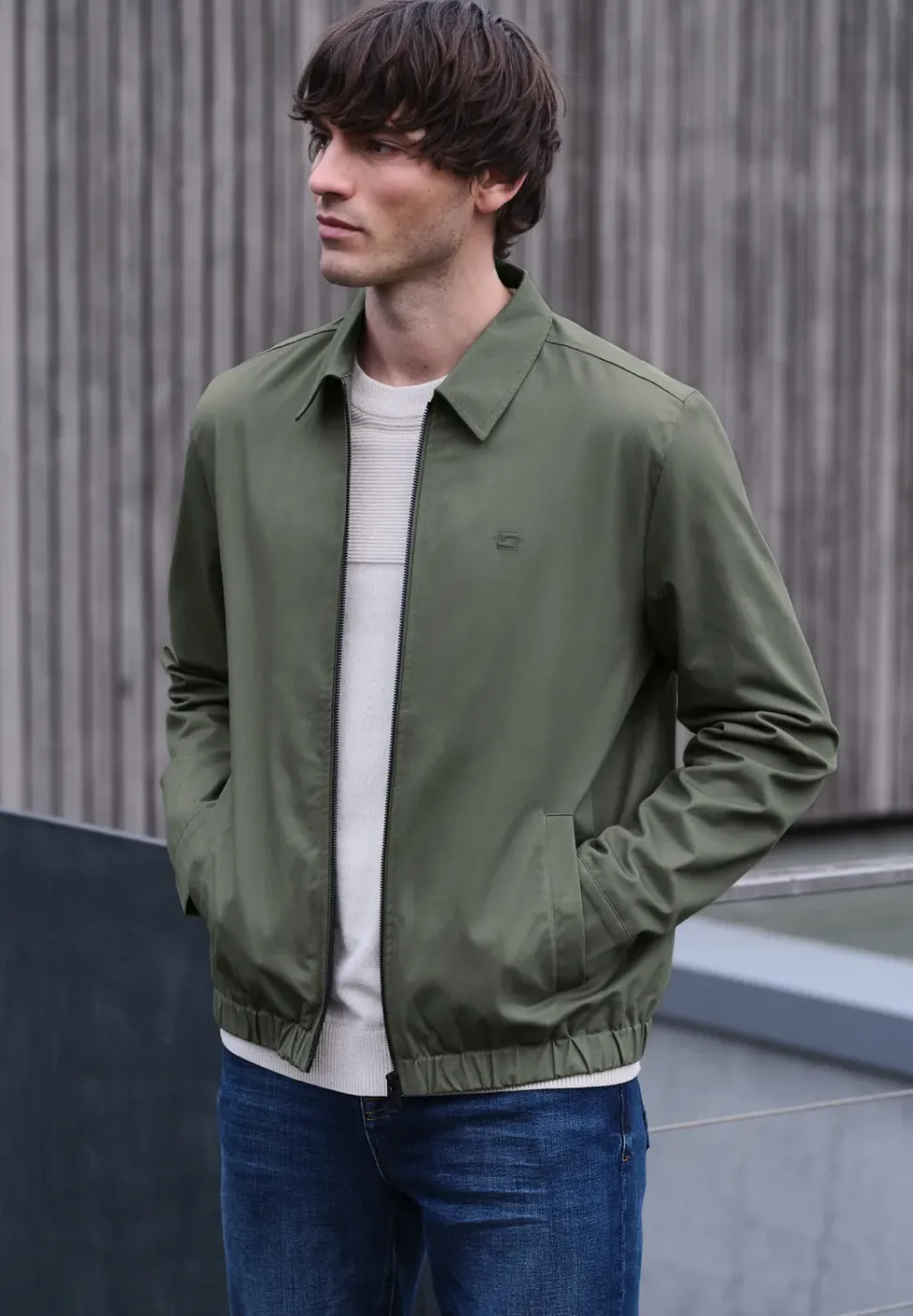 Blouson mit Hemdkragen und Zipper