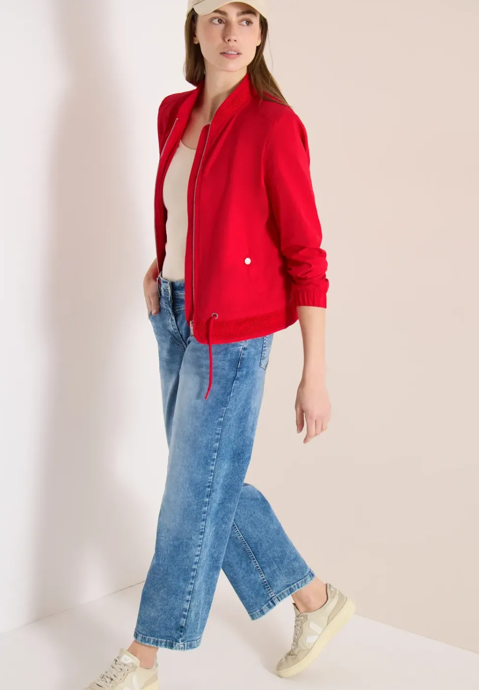 Blouson mit Tunnelzug und Mesh-Details