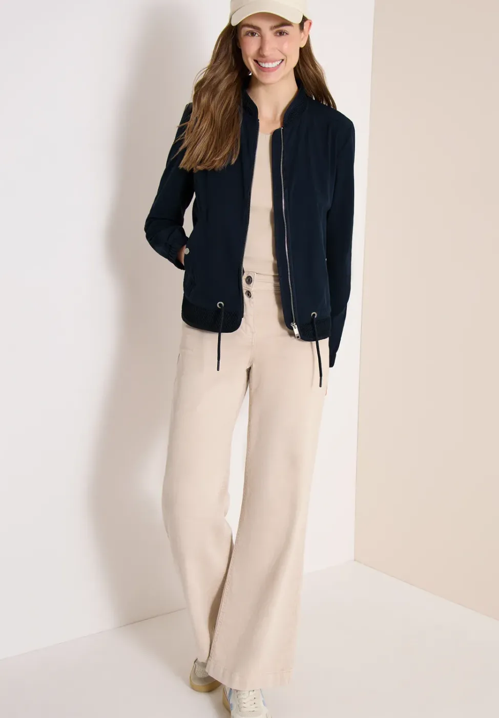 Blouson mit Tunnelzug und Mesh-Details