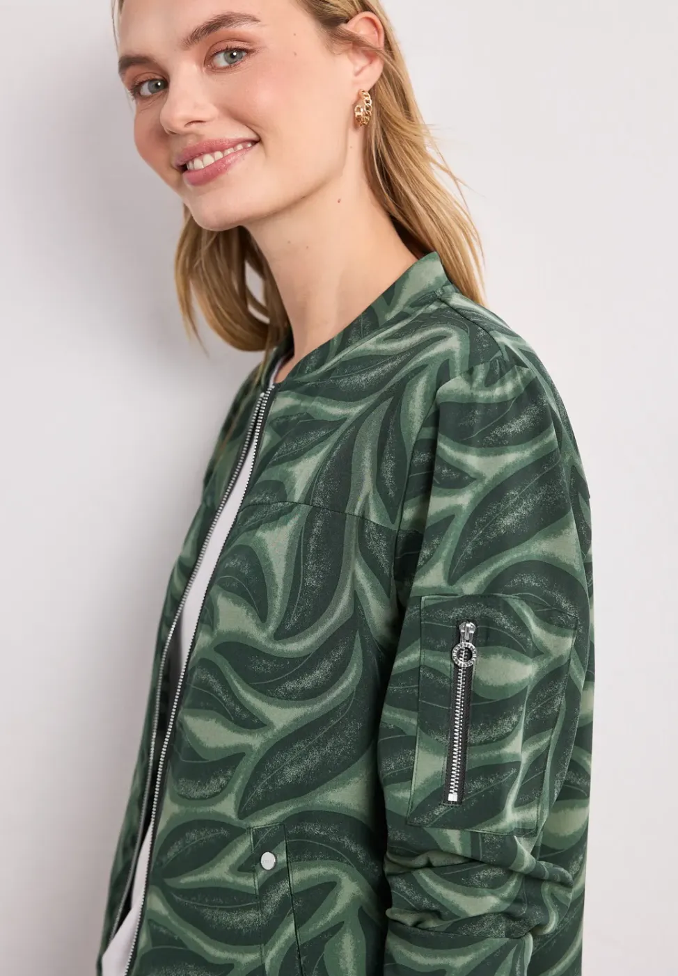 Blouson mit Zipper und Print