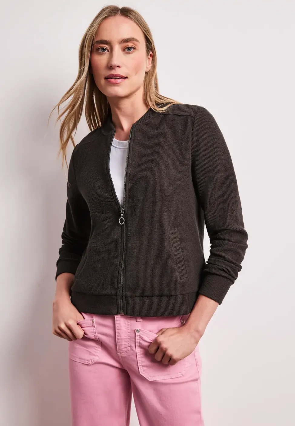 Blouson mit Zipper und Struktur