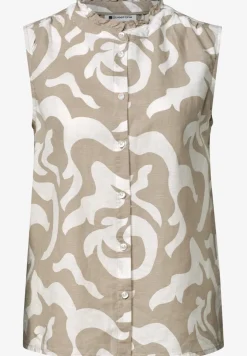 Bluse aus Leinenmix mit Rüschen