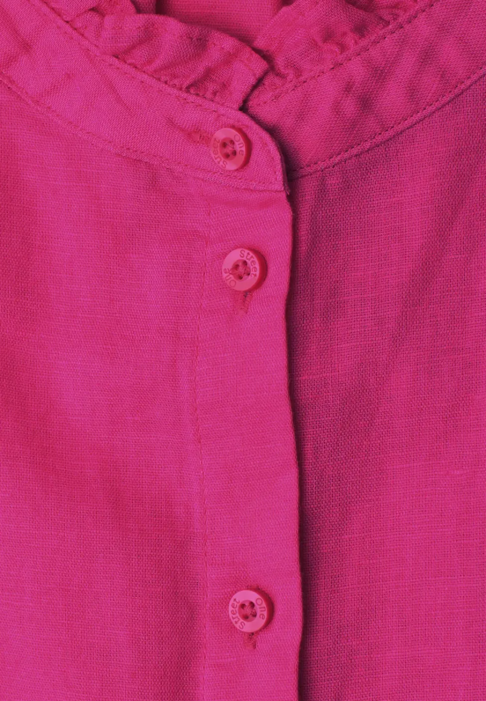Bluse aus Leinenmix mit Rüschen