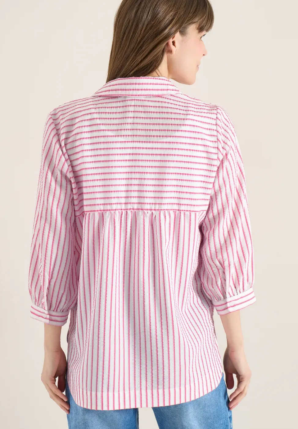 Bluse in Seersucker Qualität