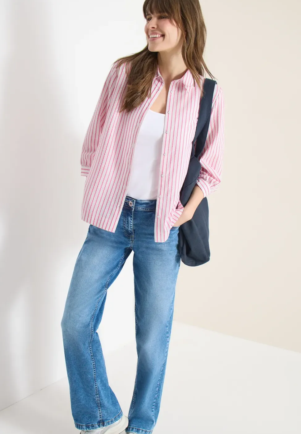 Bluse in Seersucker Qualität