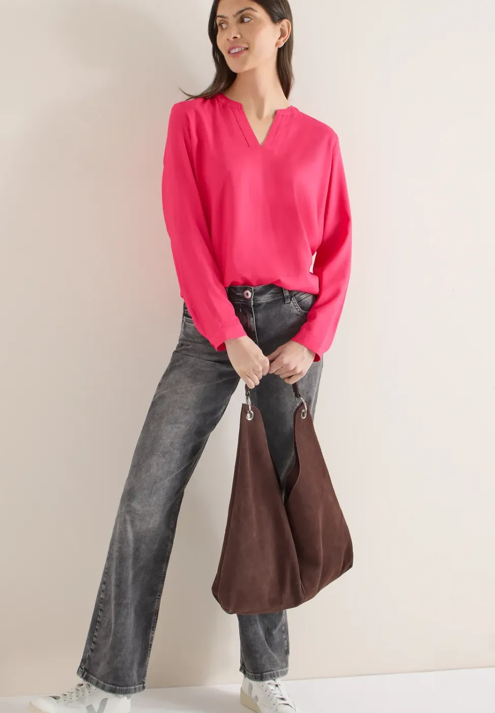 Bluse in Unifarbe