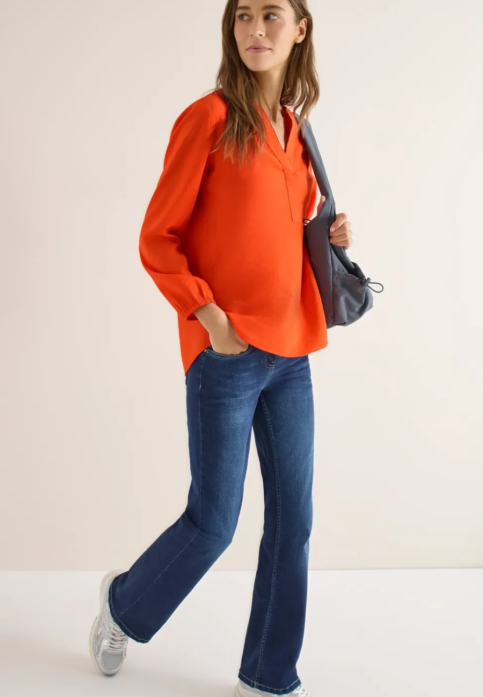Bluse in Unifarbe