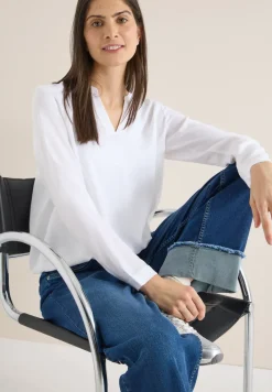 Bluse in Unifarbe