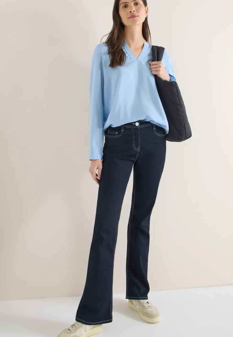 Bluse in Unifarbe