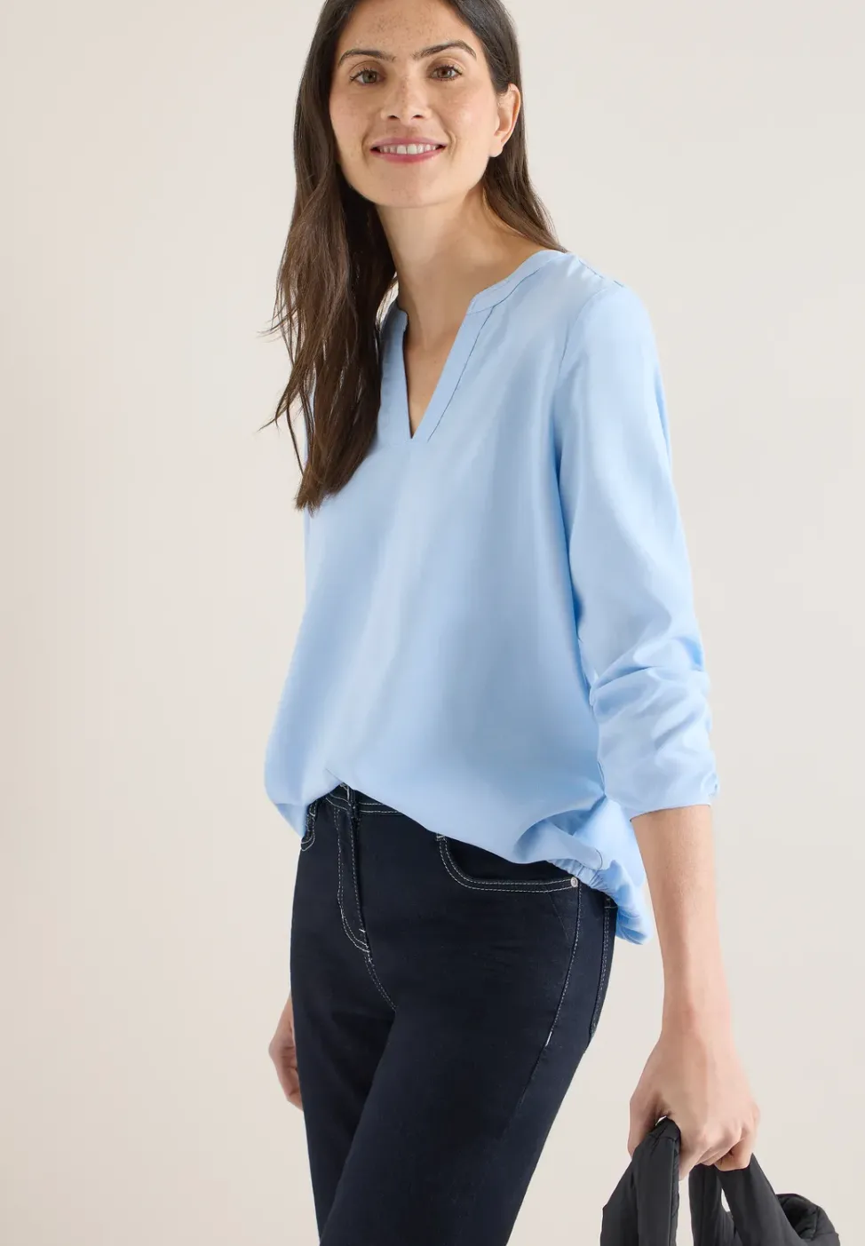 Bluse in Unifarbe