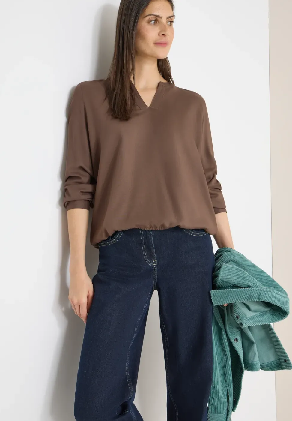 Bluse in Unifarbe