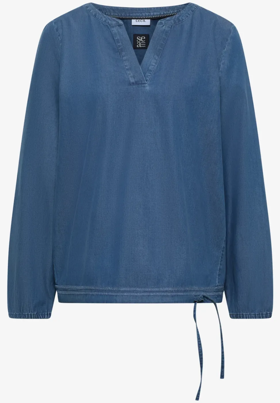 Bluse mit Elastiksaum