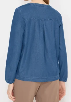 Bluse mit Elastiksaum