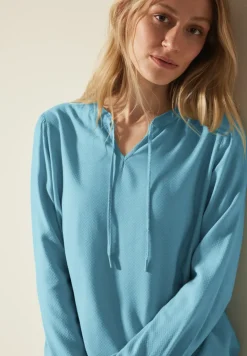 Bluse mit elastischem Saum