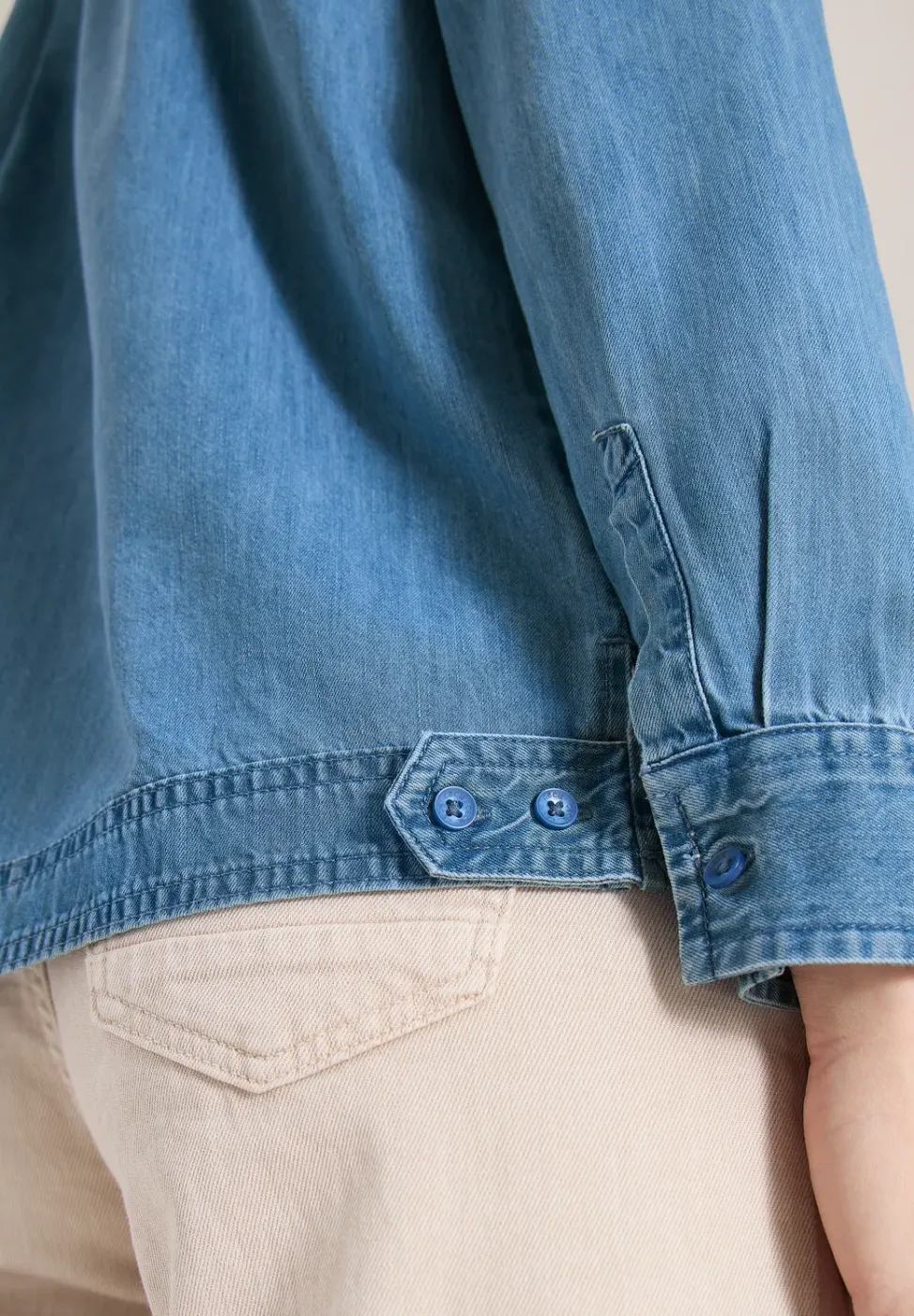 Bluse mit Hemdkragen im Denim-Look