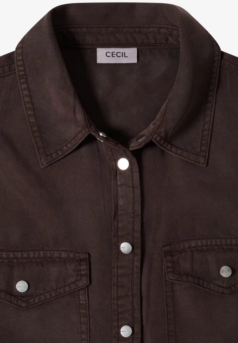 Bluse mit Hemdkragen und Turn-Up