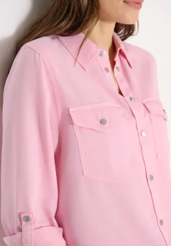 Bluse mit Hemdkragen und Turn-Up