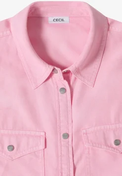 Bluse mit Hemdkragen und Turn-Up