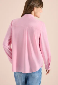 Bluse mit Hemdkragen und Turn-Up