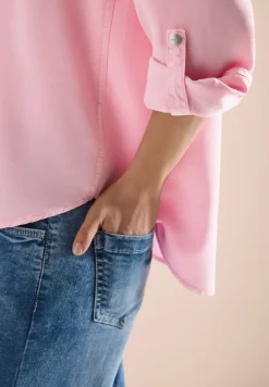 Bluse mit Hemdkragen und Turn-Up