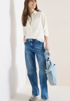 Bluse mit Hemdkragen und Streifen