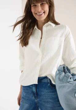 Bluse mit Hemdkragen und Streifen