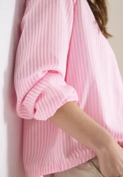 Bluse mit Hemdkragen und Streifen