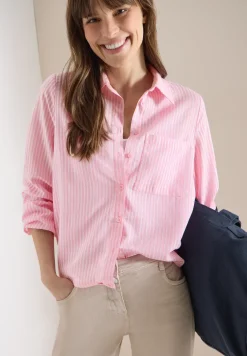 Bluse mit Hemdkragen und Streifen